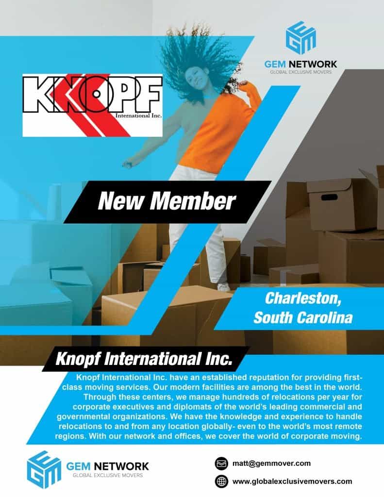 New Member Announcement - Charleston SC, USA - Knopf International Inc ...